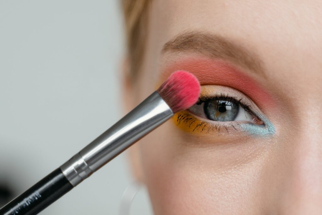 A Close-up Shot of an Eye with Eyeshadow